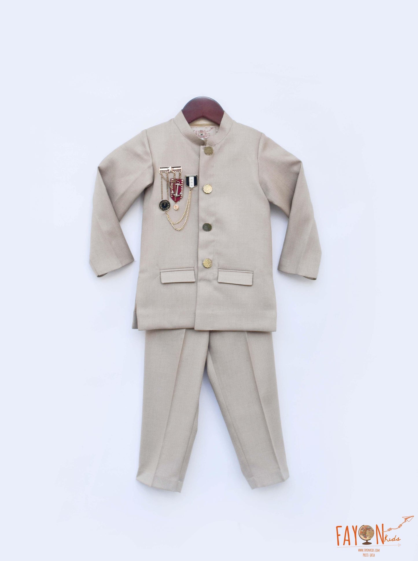 Gold Bandgala with Pant for Boys