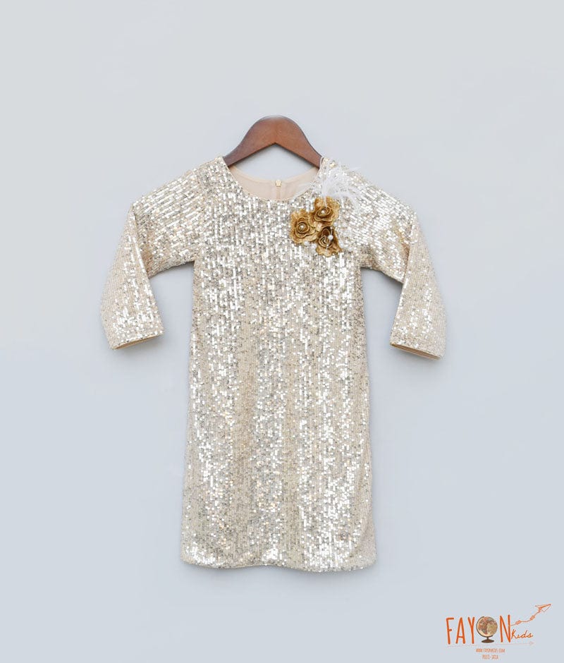 Gold Sequins Dress for Girls