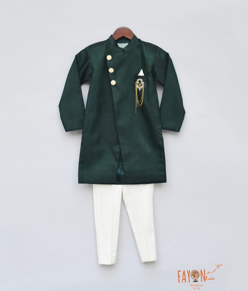 Green Achkan with Pant for Boys