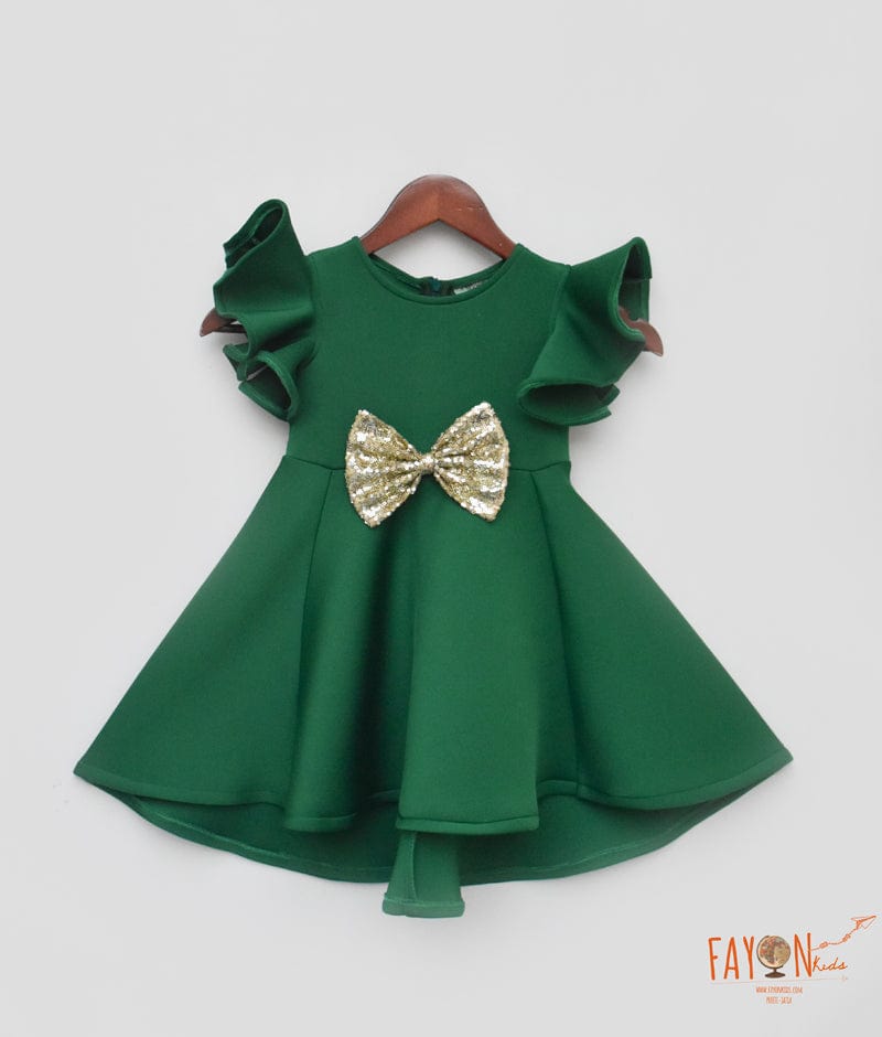 Green Lycra Dress for Girls