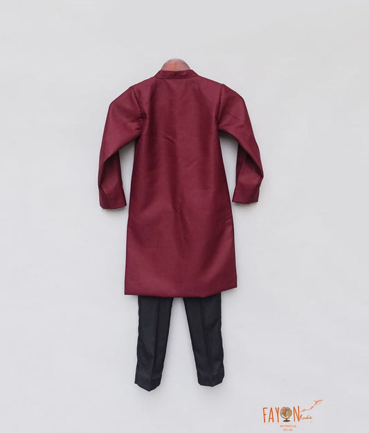 Maroon Achkan with Pant for Boys