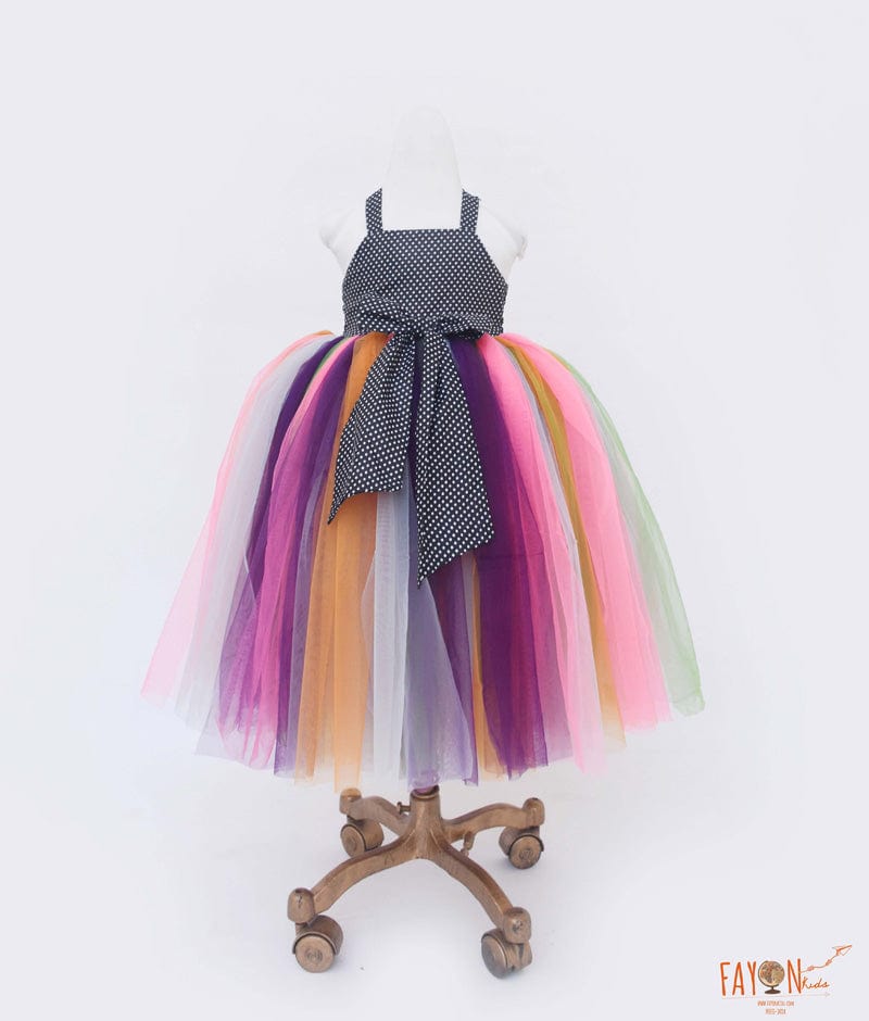 Multi Colour Net Gown for Girls