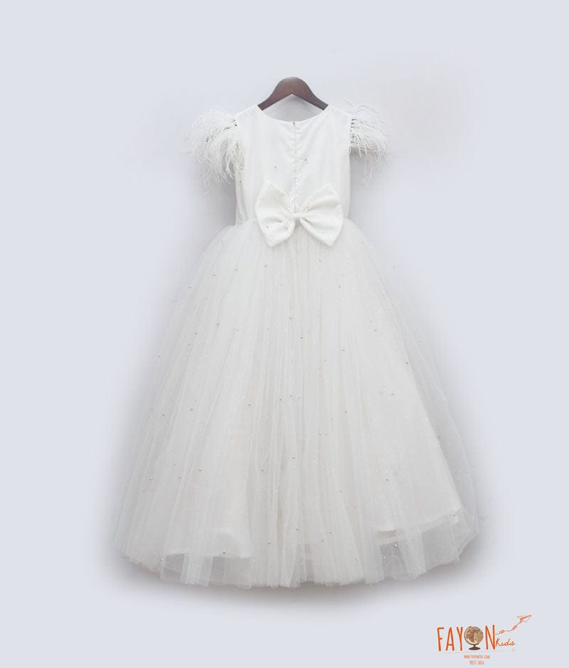 Off white Net Gown for Girls