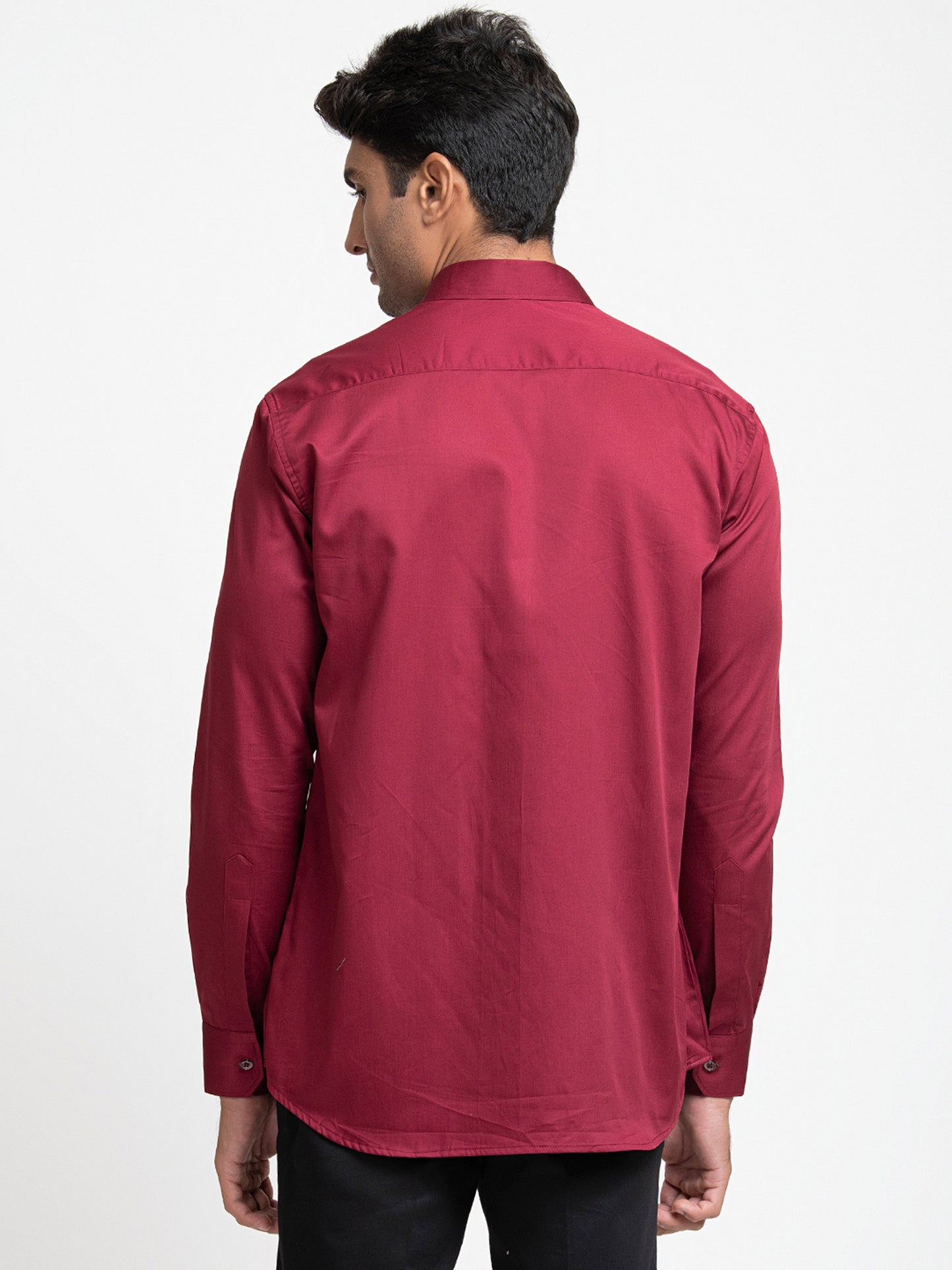 Red Giza Cotton Red shirt with black patch box shirt