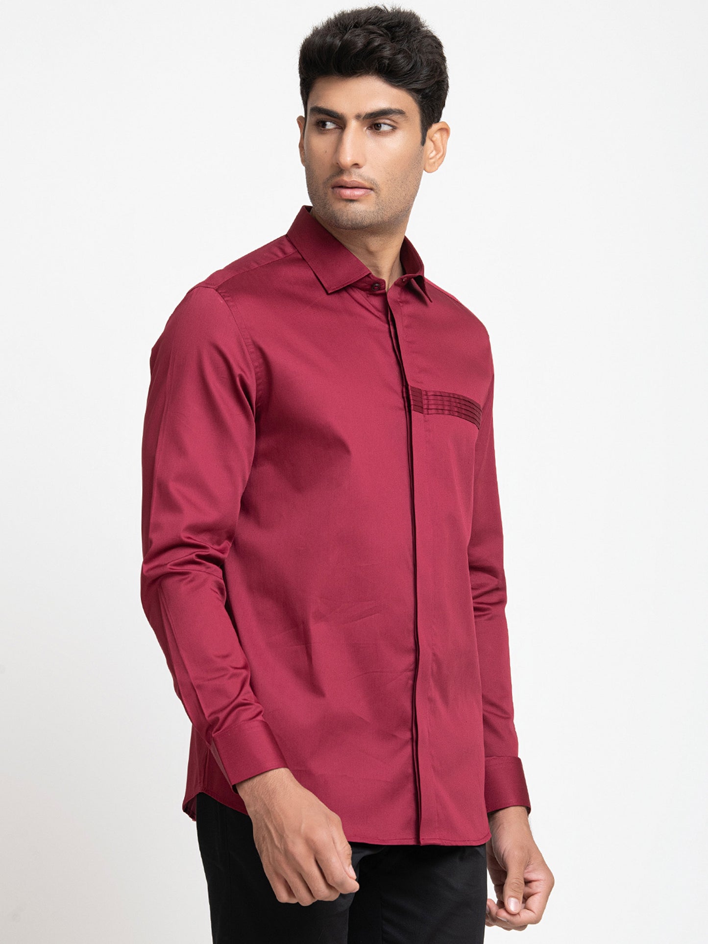 Red Giza Cotton Ragic red Pintuck shirt