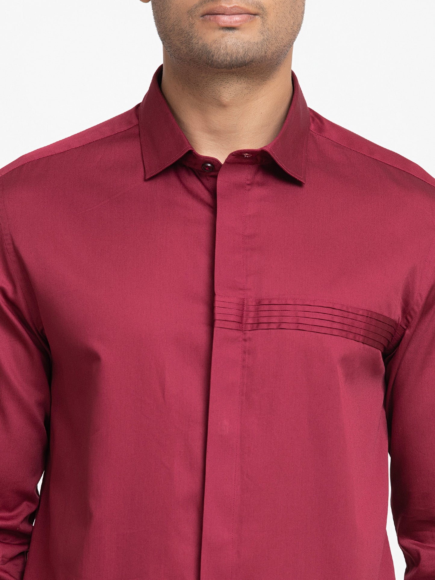 Red Giza Cotton Ragic red Pintuck shirt