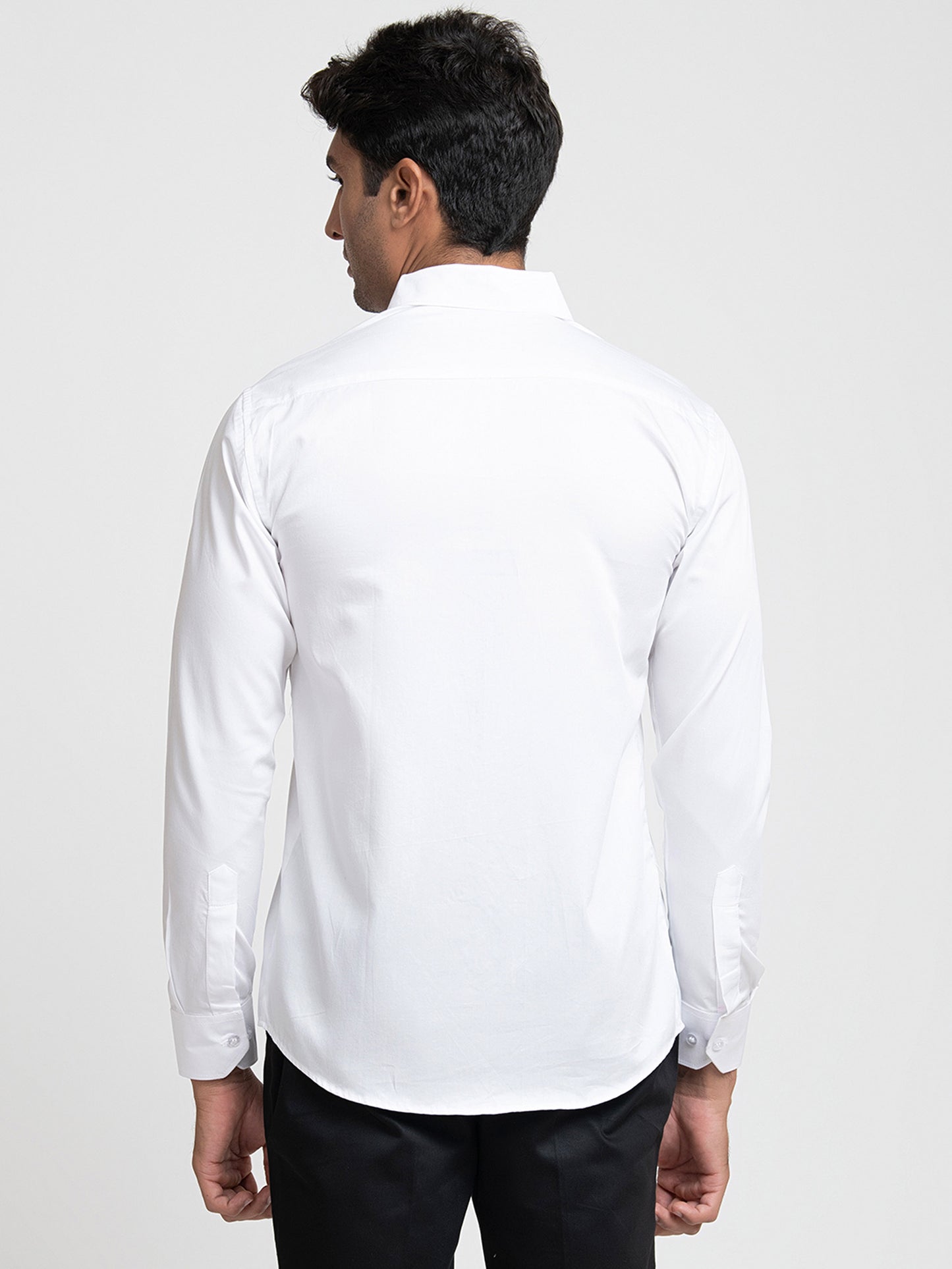 White Giza Cotton Guitar embroidery shirt