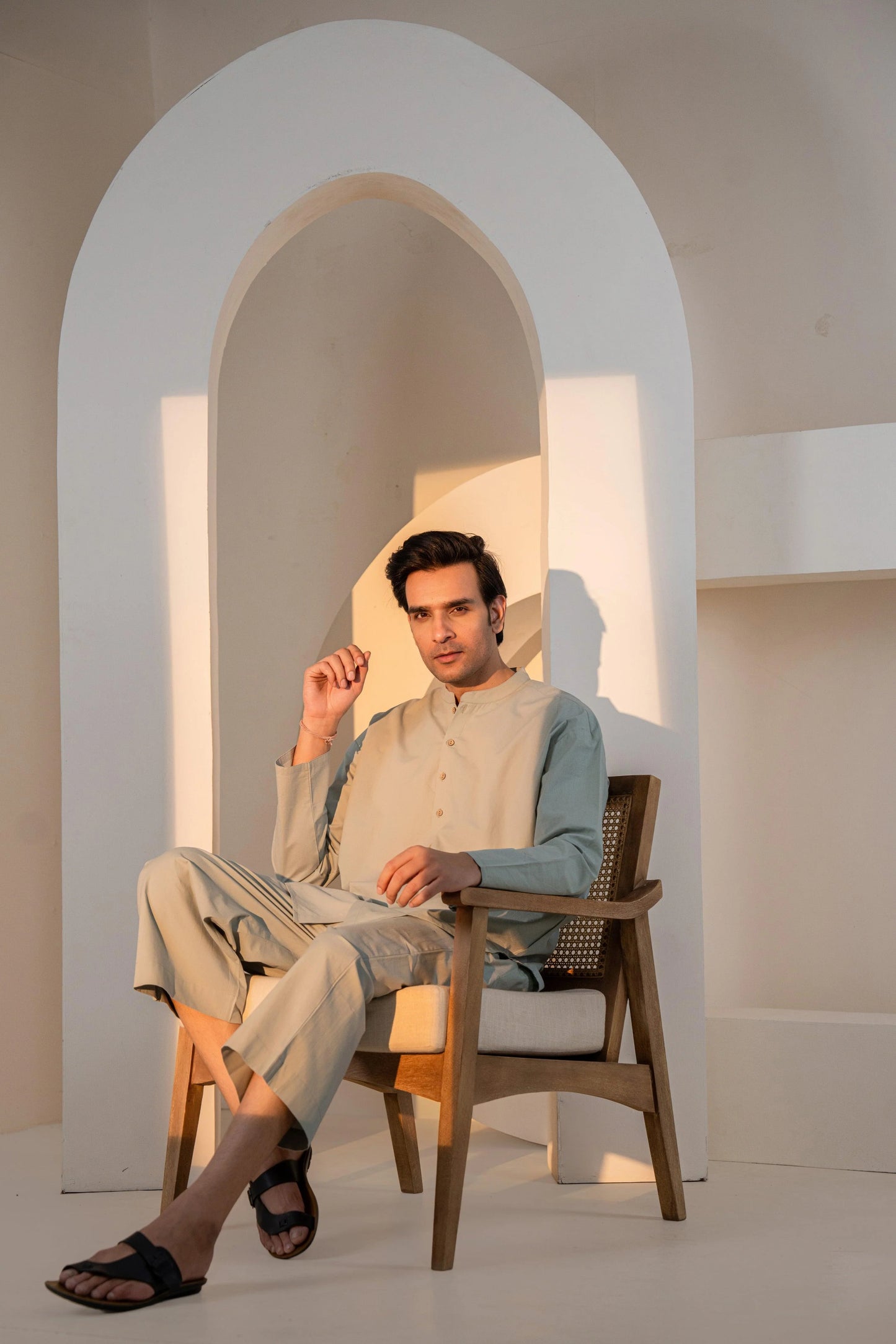 Olive Green Ease Men Lounge wear | 100% Poplin Organic Cotton