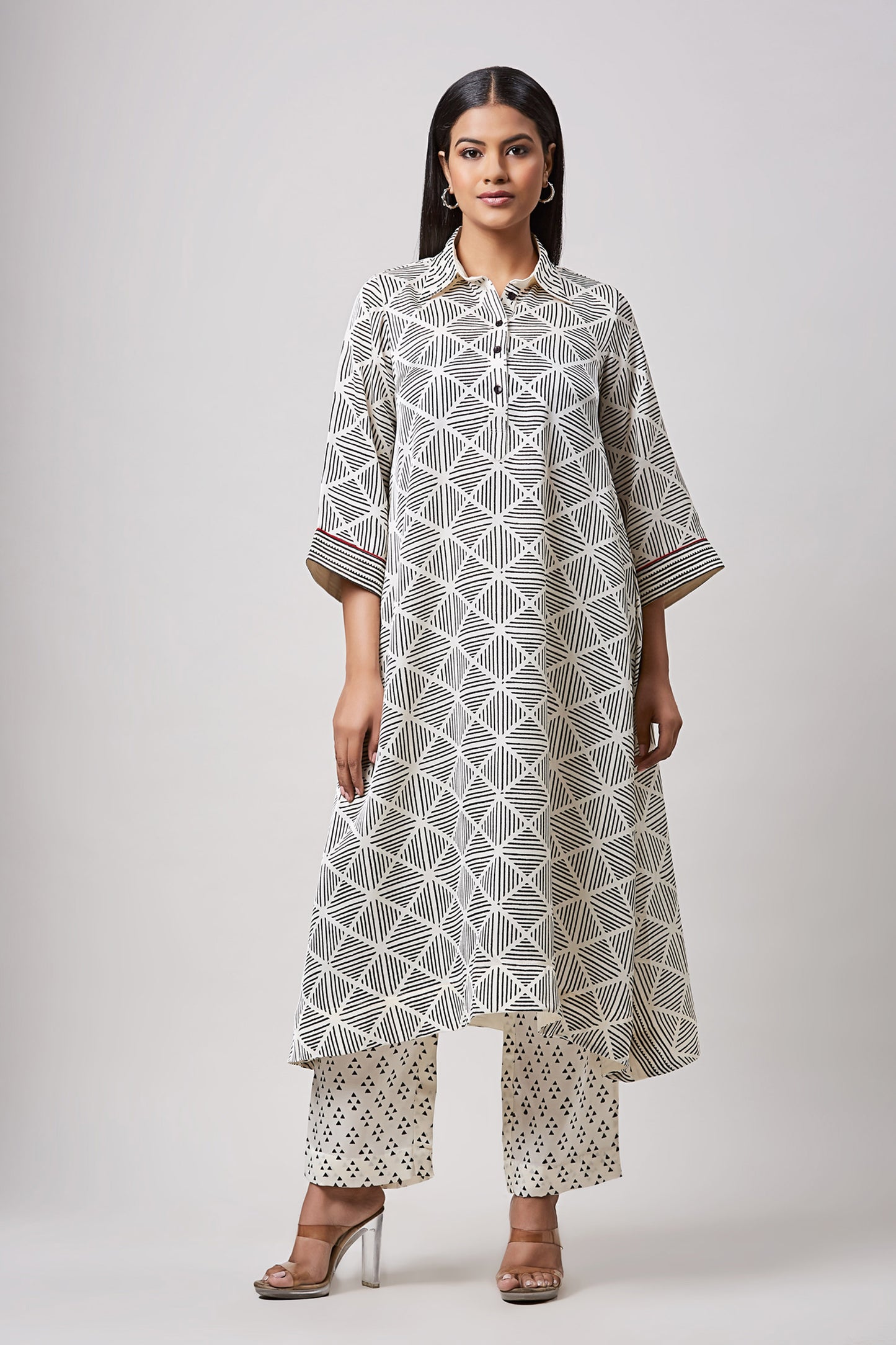 Geometrical Square Block Print Co-ord-set