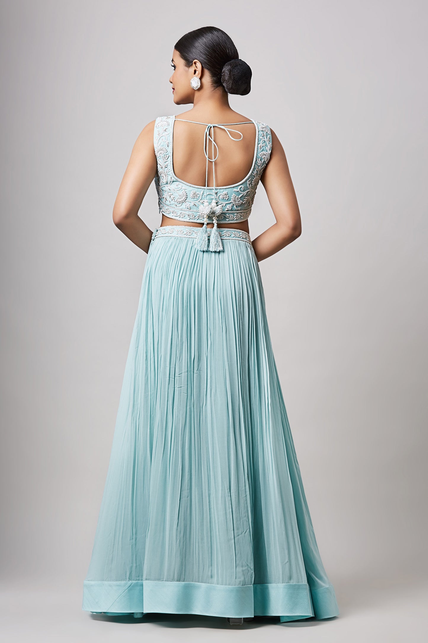 Sea Green Zion Silk Lehenga Set