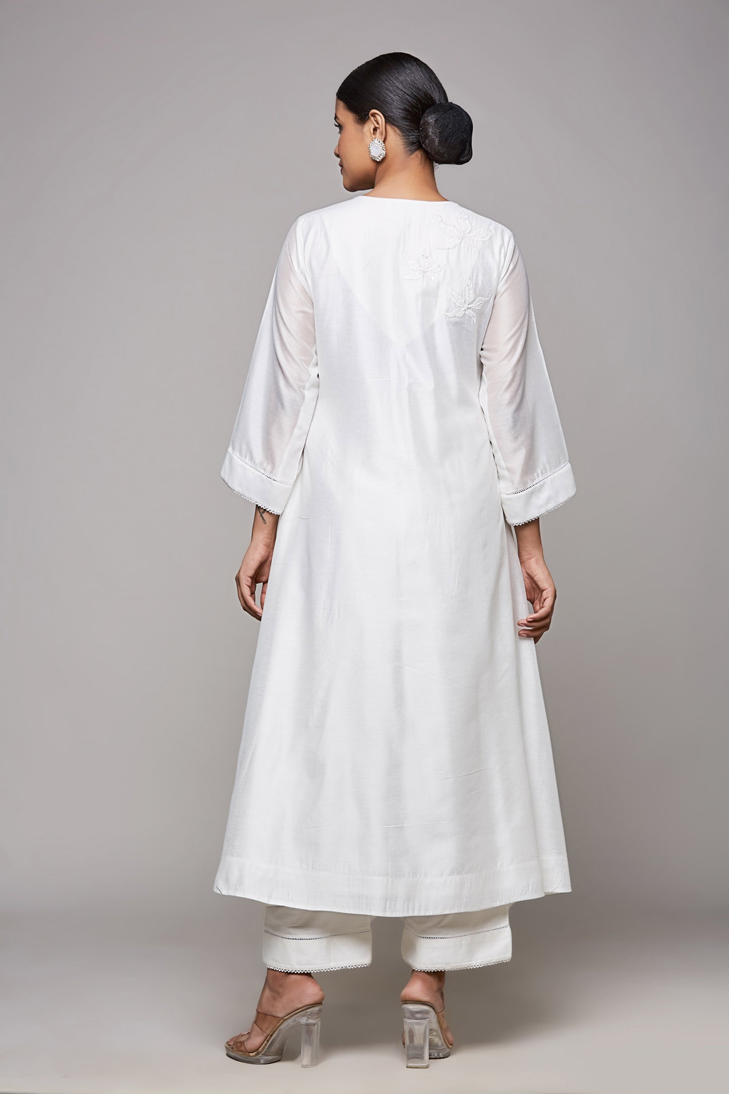 Chanderi Ivory Floral Applique