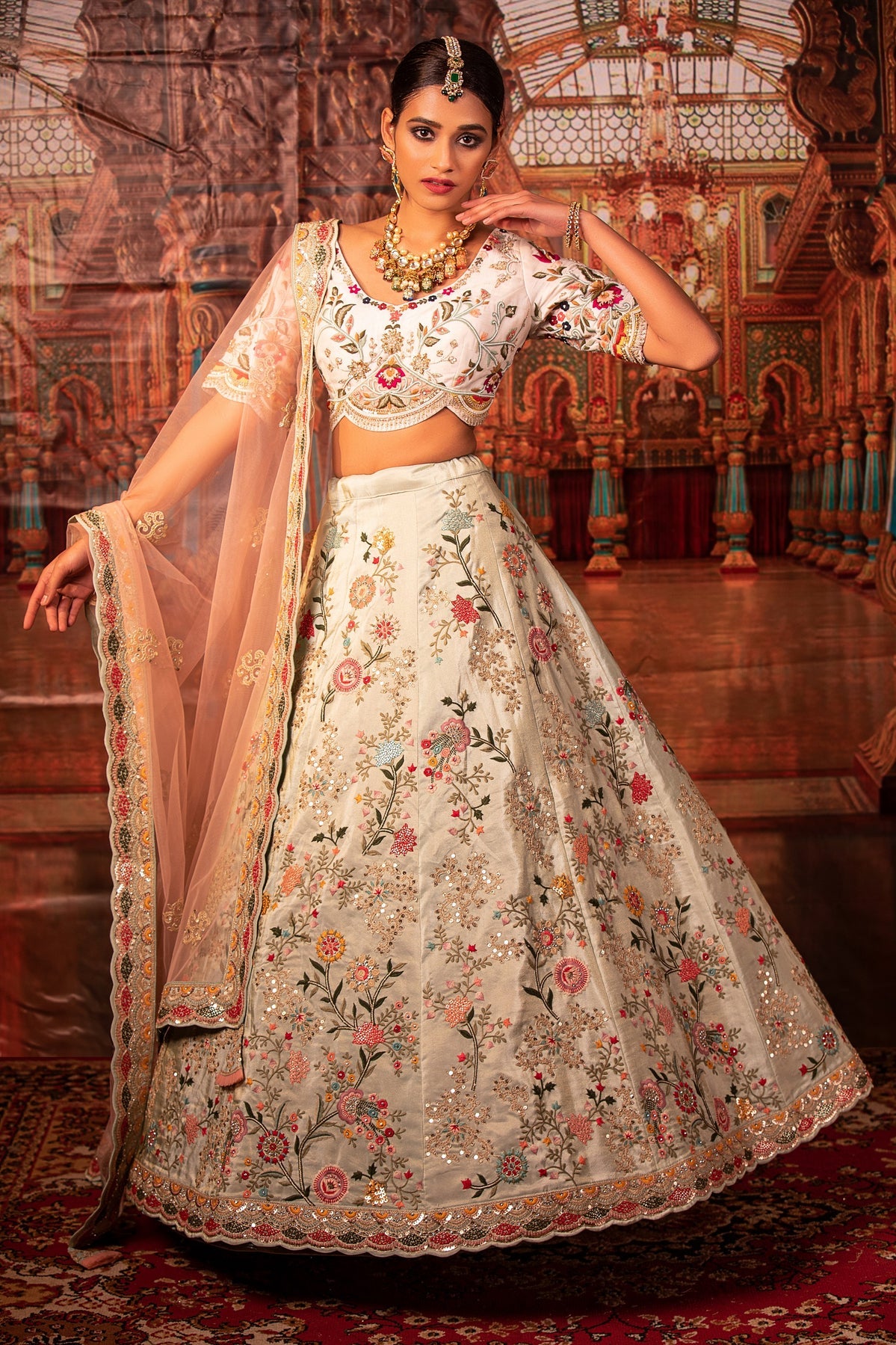 Kalratri Ivory Bridal Lehenga
