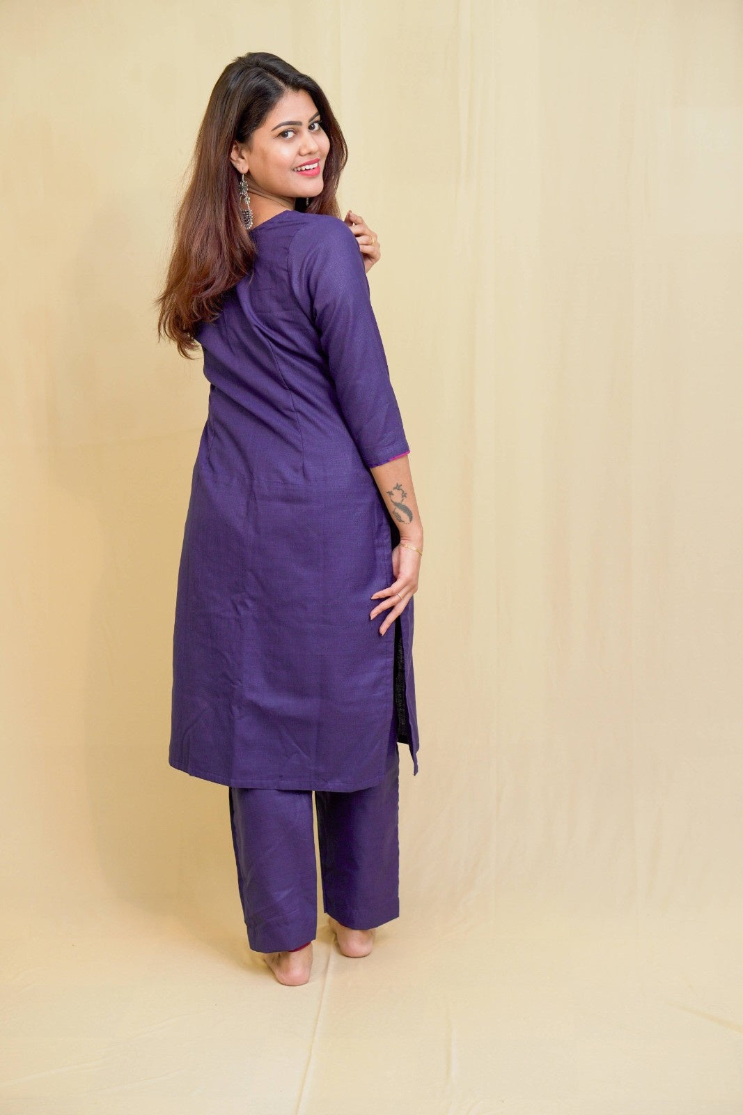 Kanaka -co-ord set in pure cotton with chettinad checks in Blue