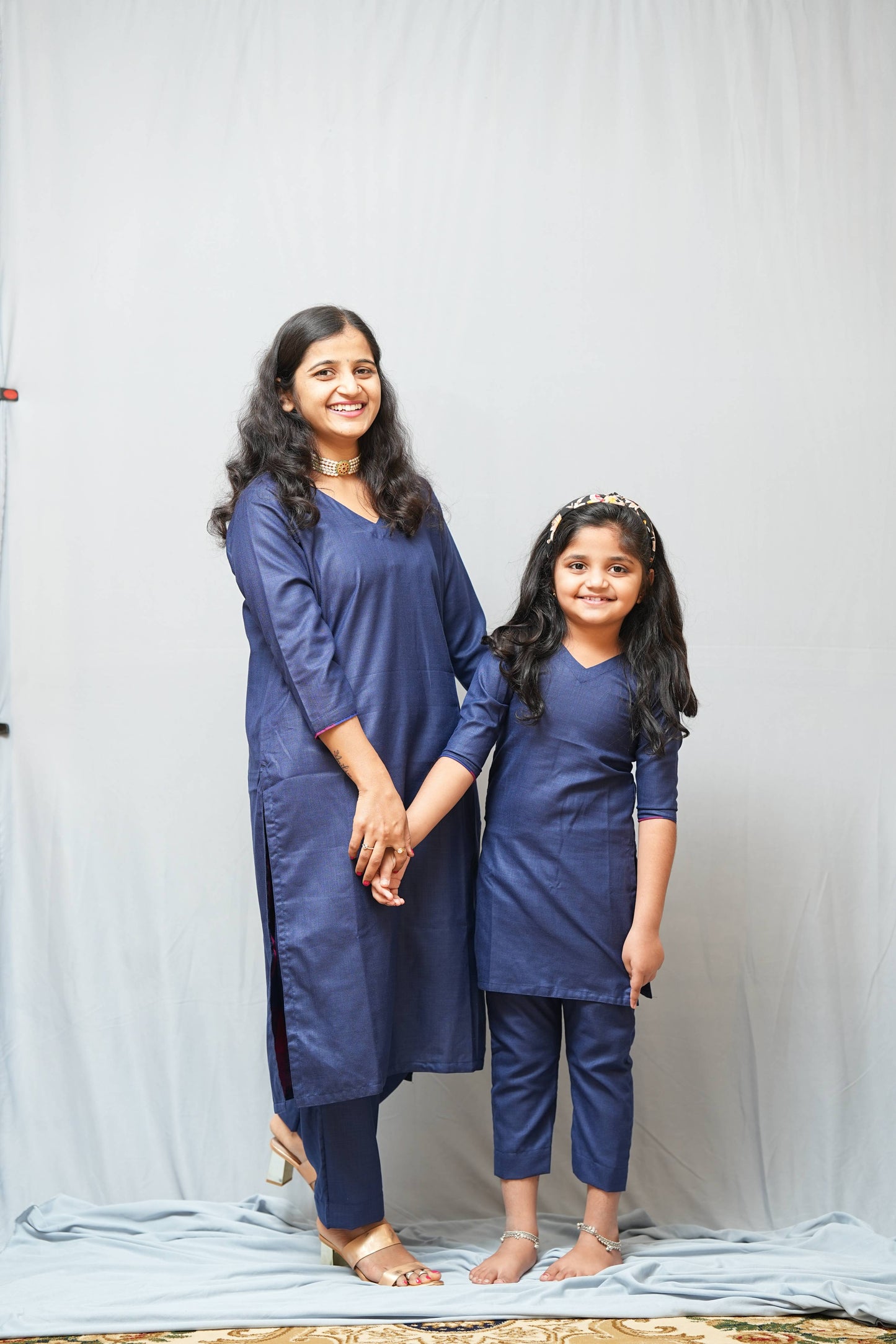 Kanaka -co-ord set in pure cotton with chettinad checks in Blue