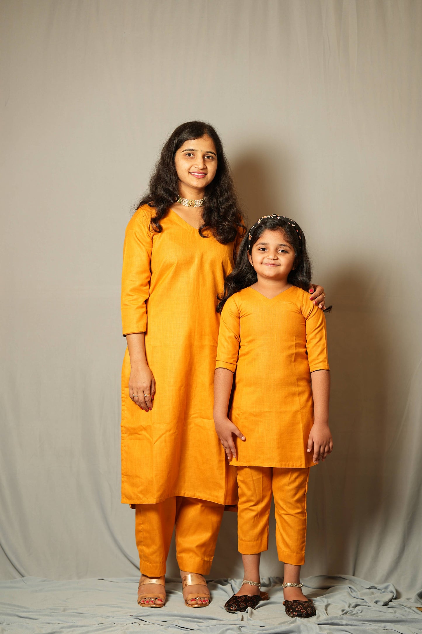 Kanaka -co-ord set in pure cotton with chettinad checks in mustard
