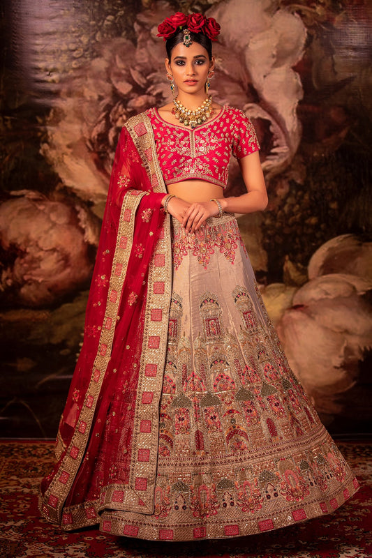 Kushmanda Grey Bridal Lehenga