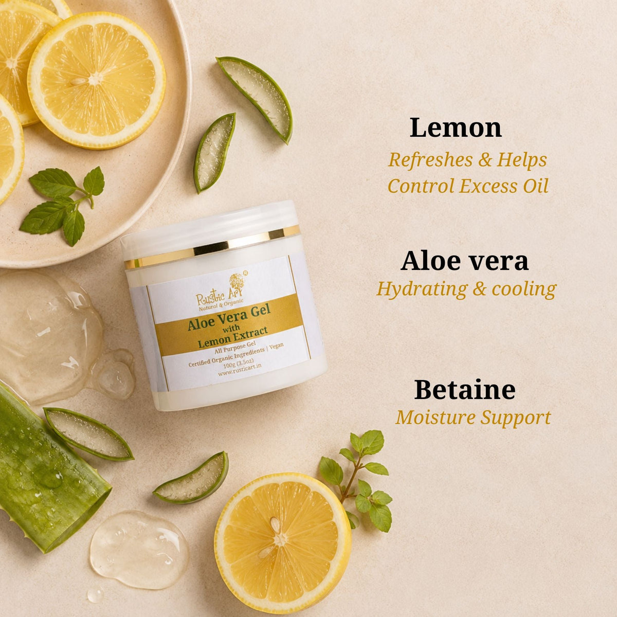 Aloe Vera Lemon Gel (100gm)