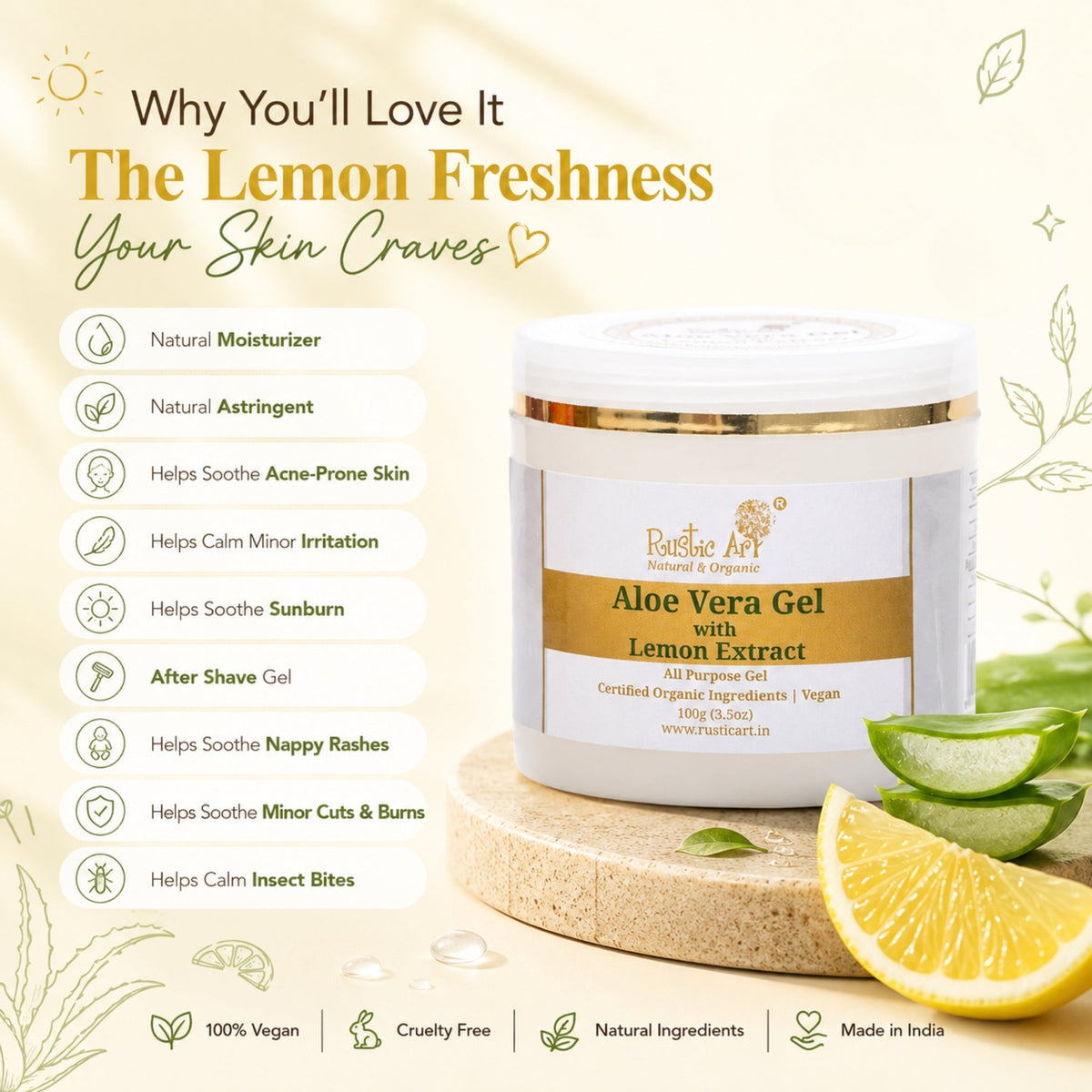 Aloe Vera Lemon Gel (100gm)