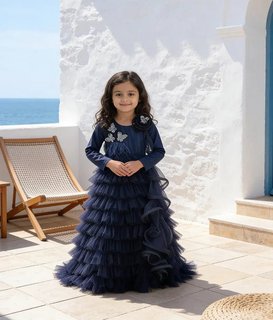 Luxe Blue Net Gown