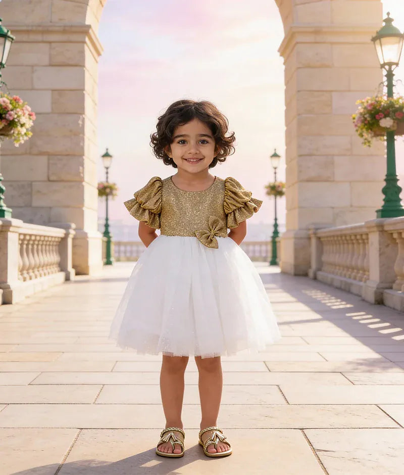 Luxe Golden Shimmer and Offwhite Glitter Elegance