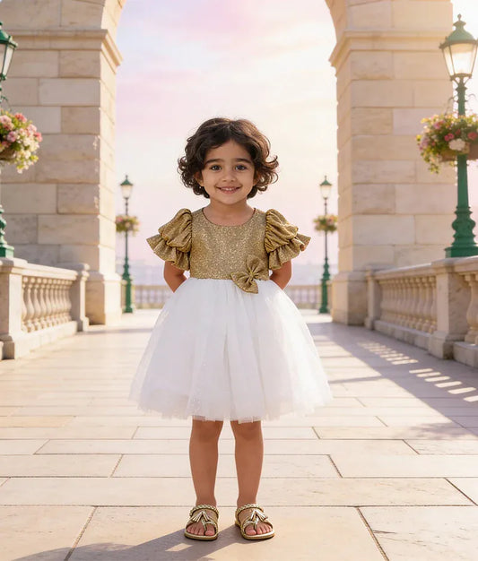 Luxe Golden Shimmer and Offwhite Glitter Elegance