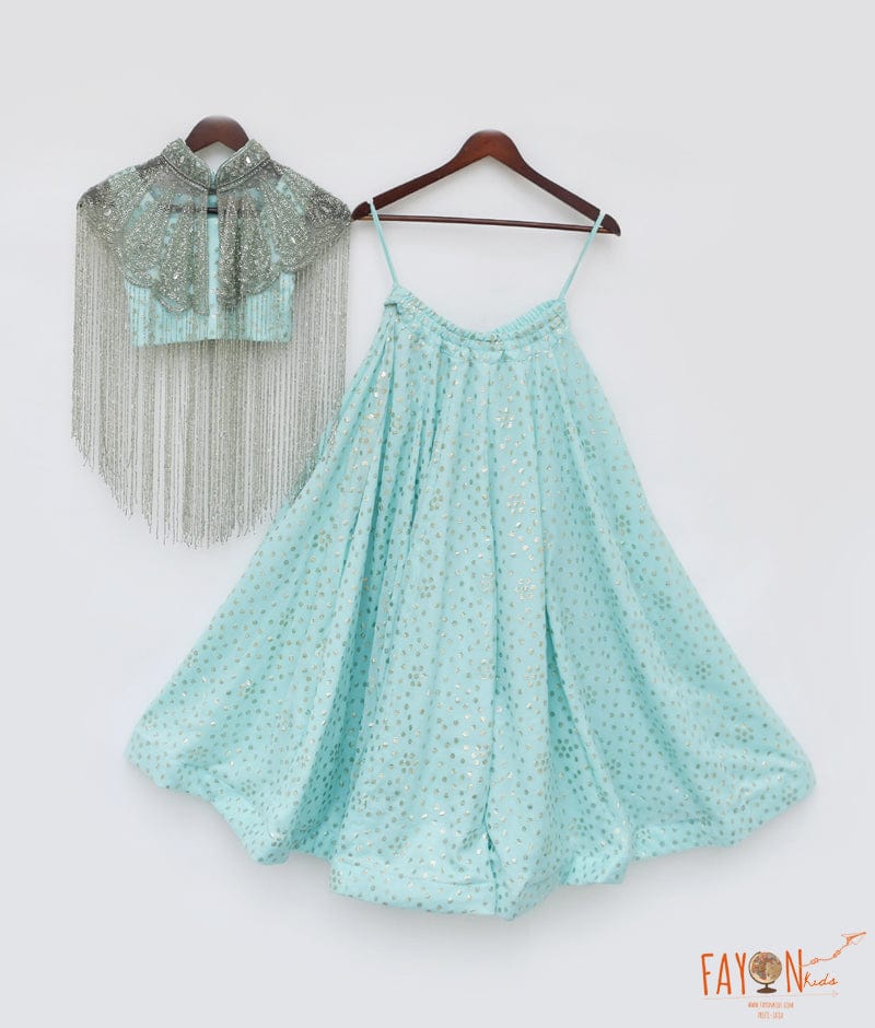 Aqua Crop Top Set