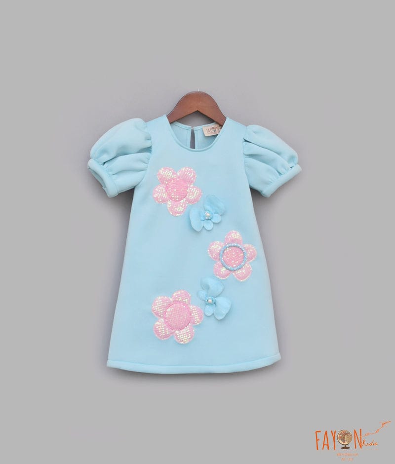 Manufactured by FAYON KIDS (Noida, U.P) Blue Neoprene Dress for Girls