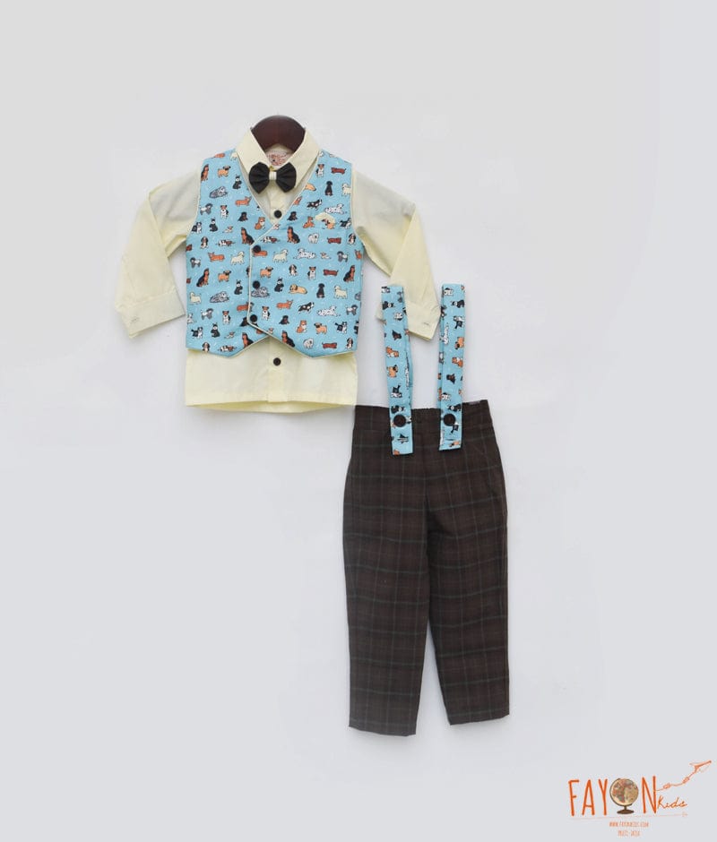 Animal Print Waistcoat Set