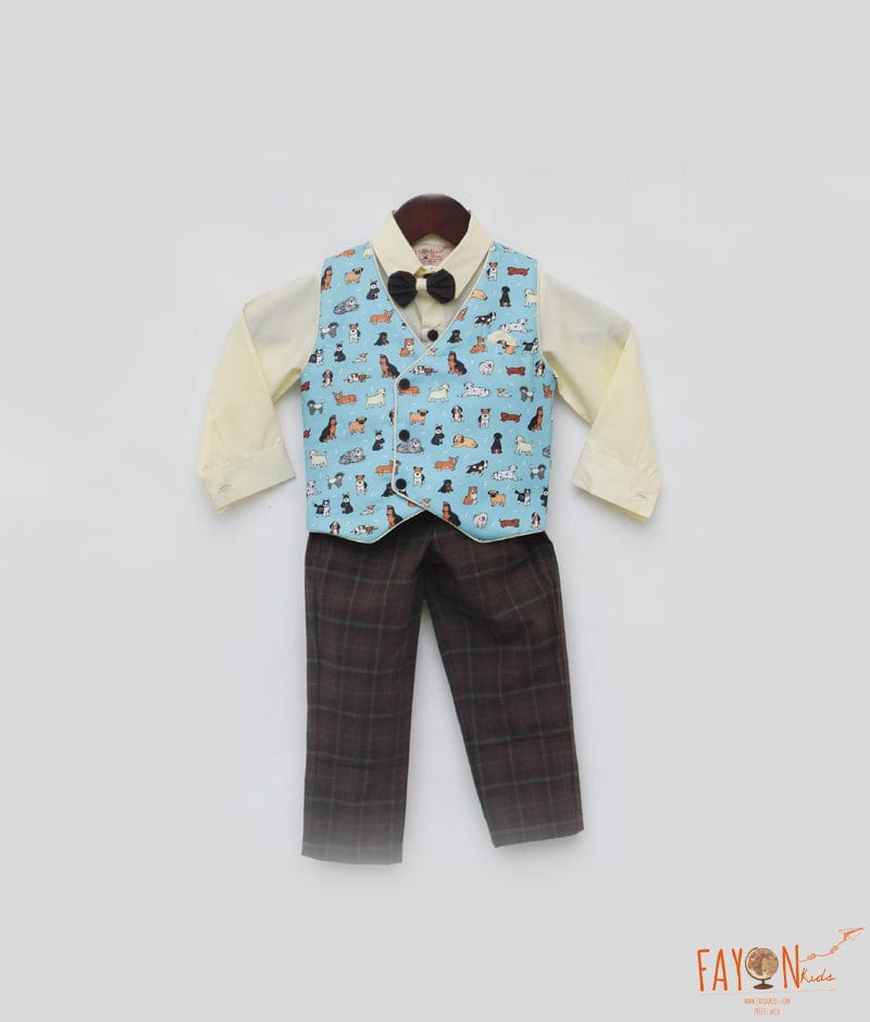 Animal Print Waistcoat Set