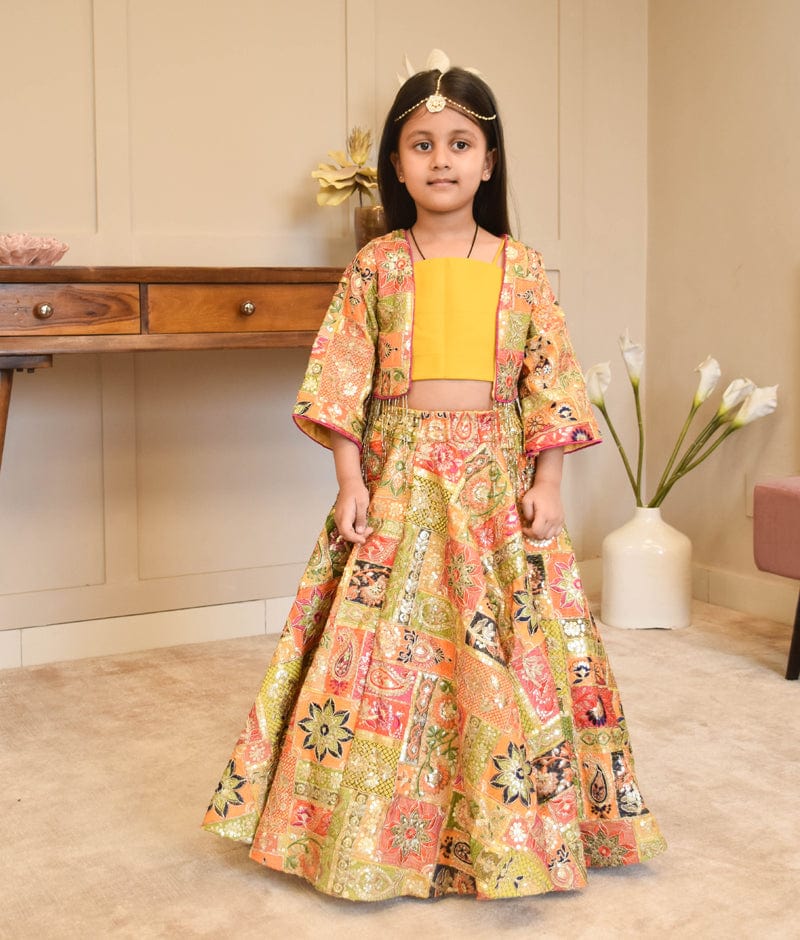 Enchanting Threads: Multi Coloured Embroidered Jacket Set