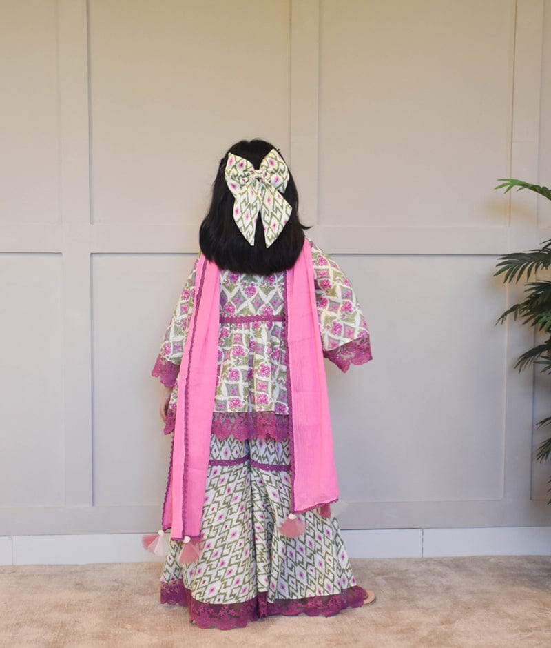 Floral Printed Kurti Sharara Set