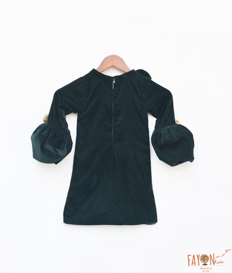 Green Velvet Dress for Girls  Mohi fashion