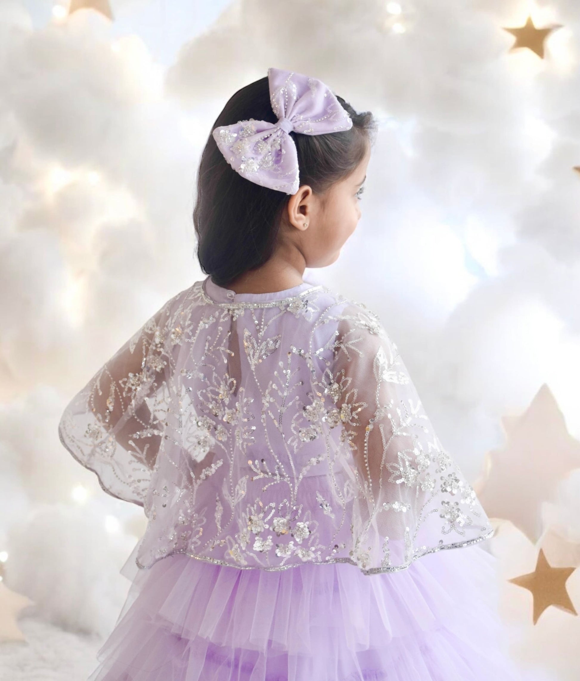 Manufactured by FAYON KIDS (Noida, U.P) Lilac Crop Top Skirt with Cape