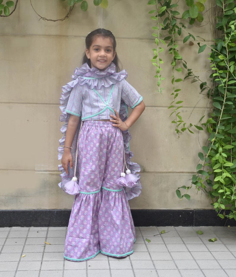Lilac Printed Top with Sharara