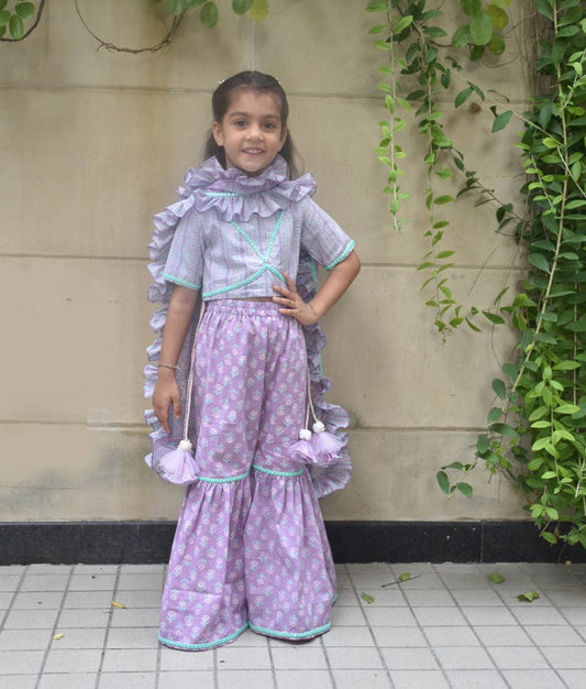 Lilac Printed Top with Sharara