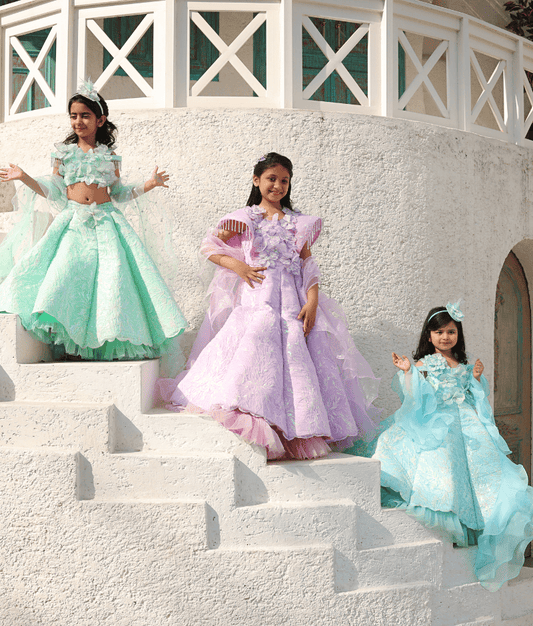 Manufactured by FAYON KIDS (Noida, U.P) Mauve Embroidered Gown
