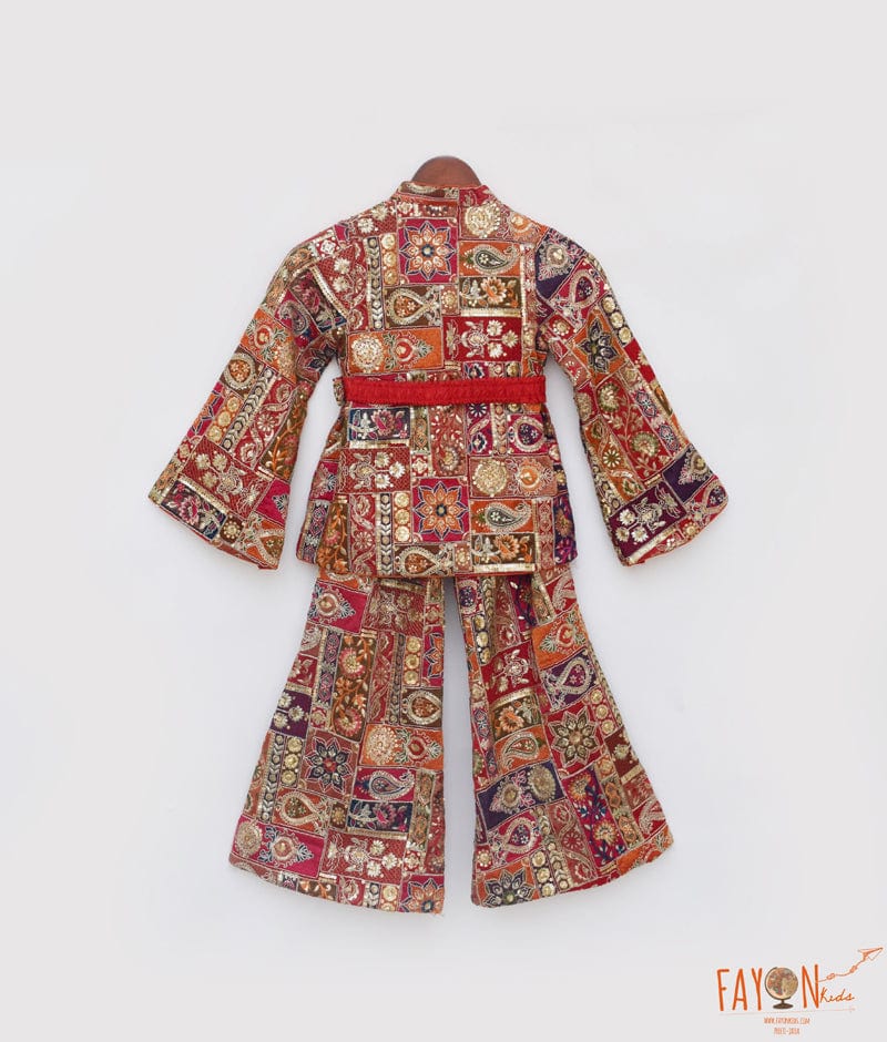 Multi Coloured Embroidered Jacket with Pant