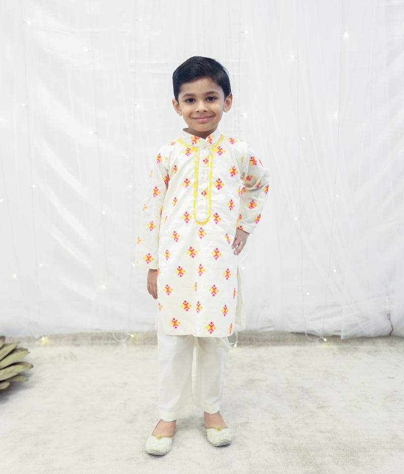 Off-white Phulkari Kurta Set