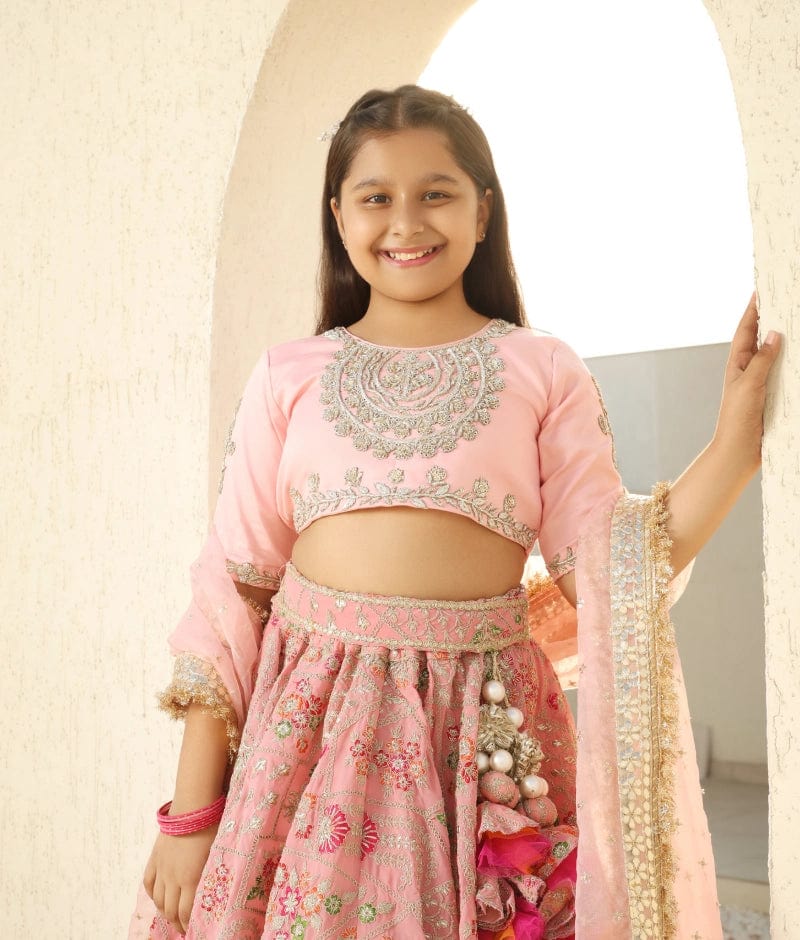 Manufactured by FAYON KIDS (Noida, U.P) Onion Pink Lehenga Choli Set for Girls