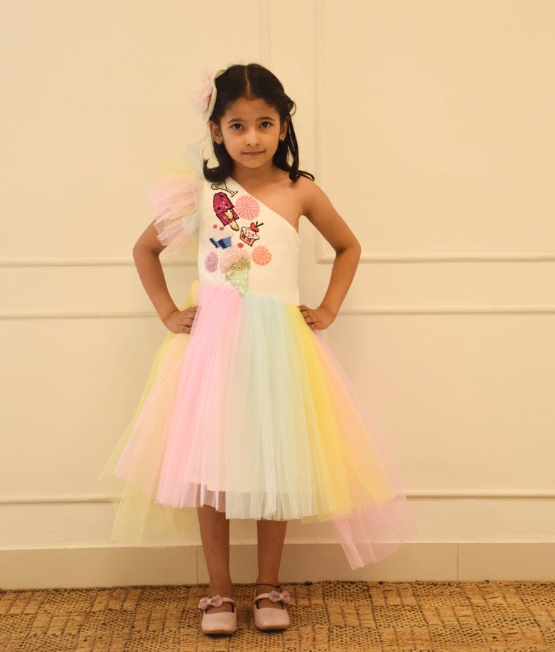 Pastel Net Layer Dress