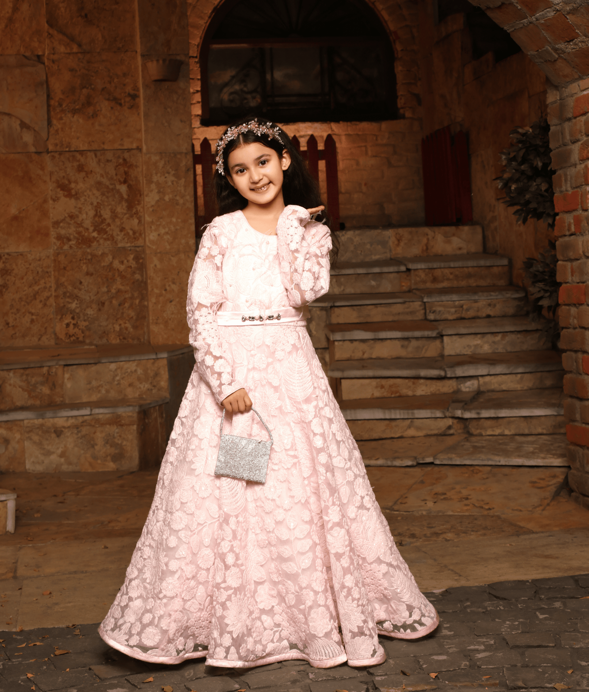Manufactured by FAYON KIDS (Noida, U.P) Pink Floral Anarkali