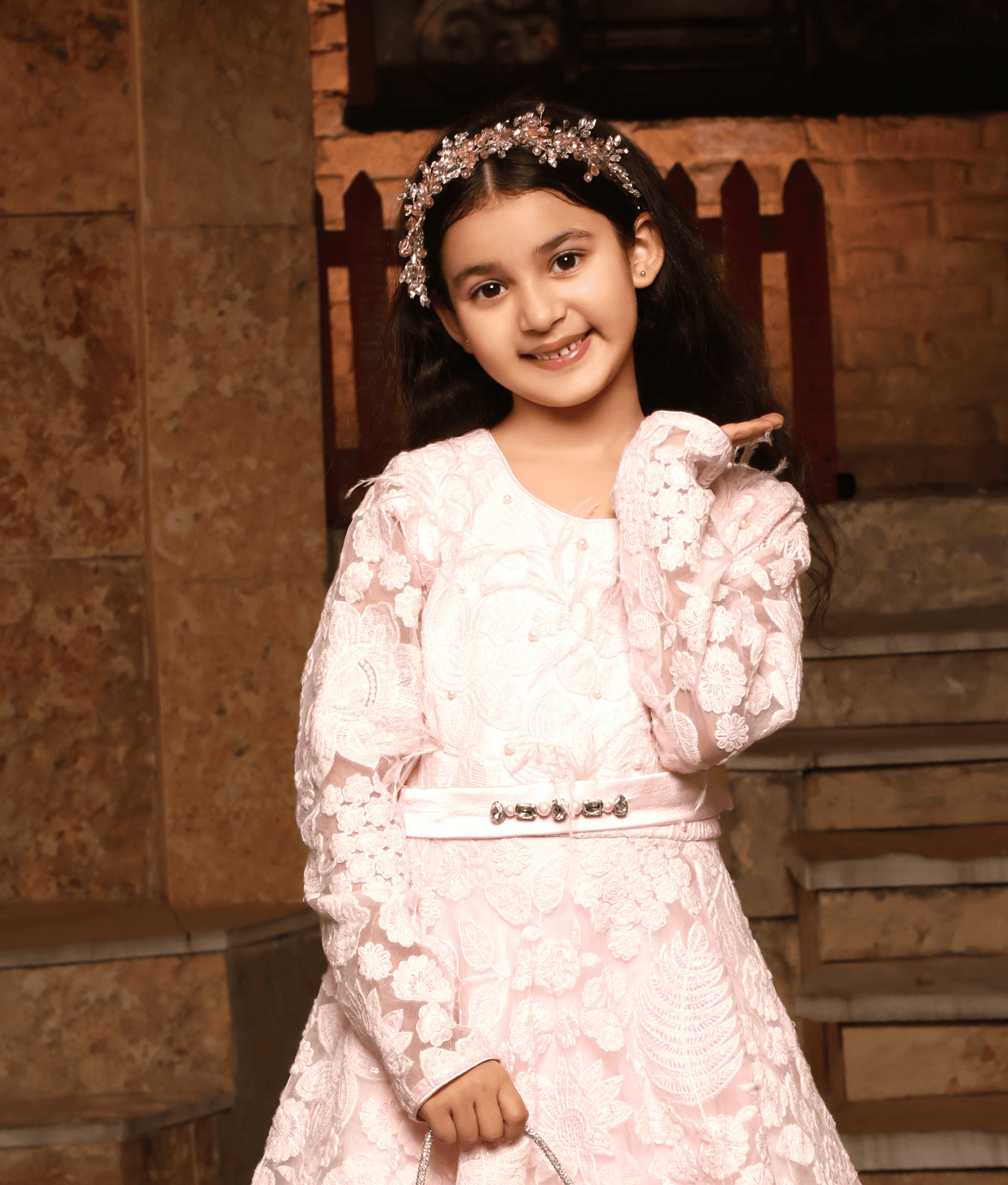Manufactured by FAYON KIDS (Noida, U.P) Pink Floral Anarkali
