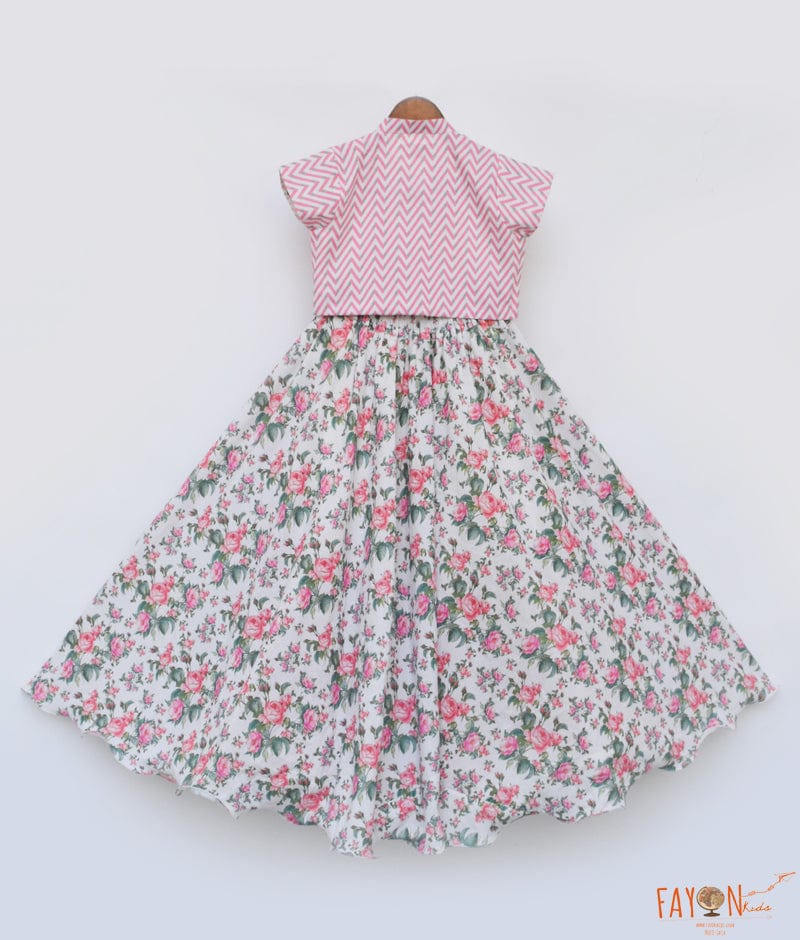 Manufactured by FAYON KIDS (Noida, U.P) Pink Floral Print Lehenga Choli for Girls
