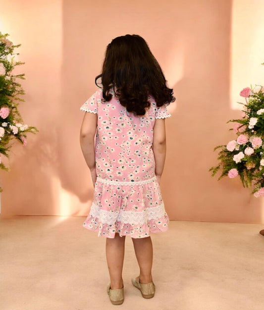 Manufactured by FAYON KIDS (Noida, U.P) Pink Floral Printed Dress