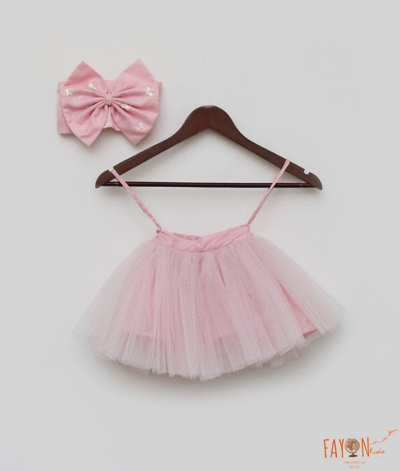 Manufactured by FAYON KIDS (Noida, U.P) Pink Tube Top with Net Skirt for Girls