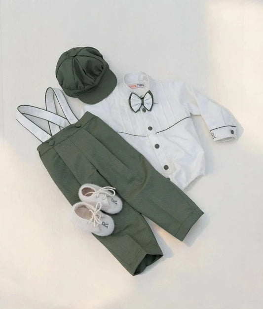 White Shirt with Green Pant