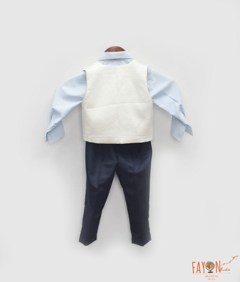 White Waist Coat Set