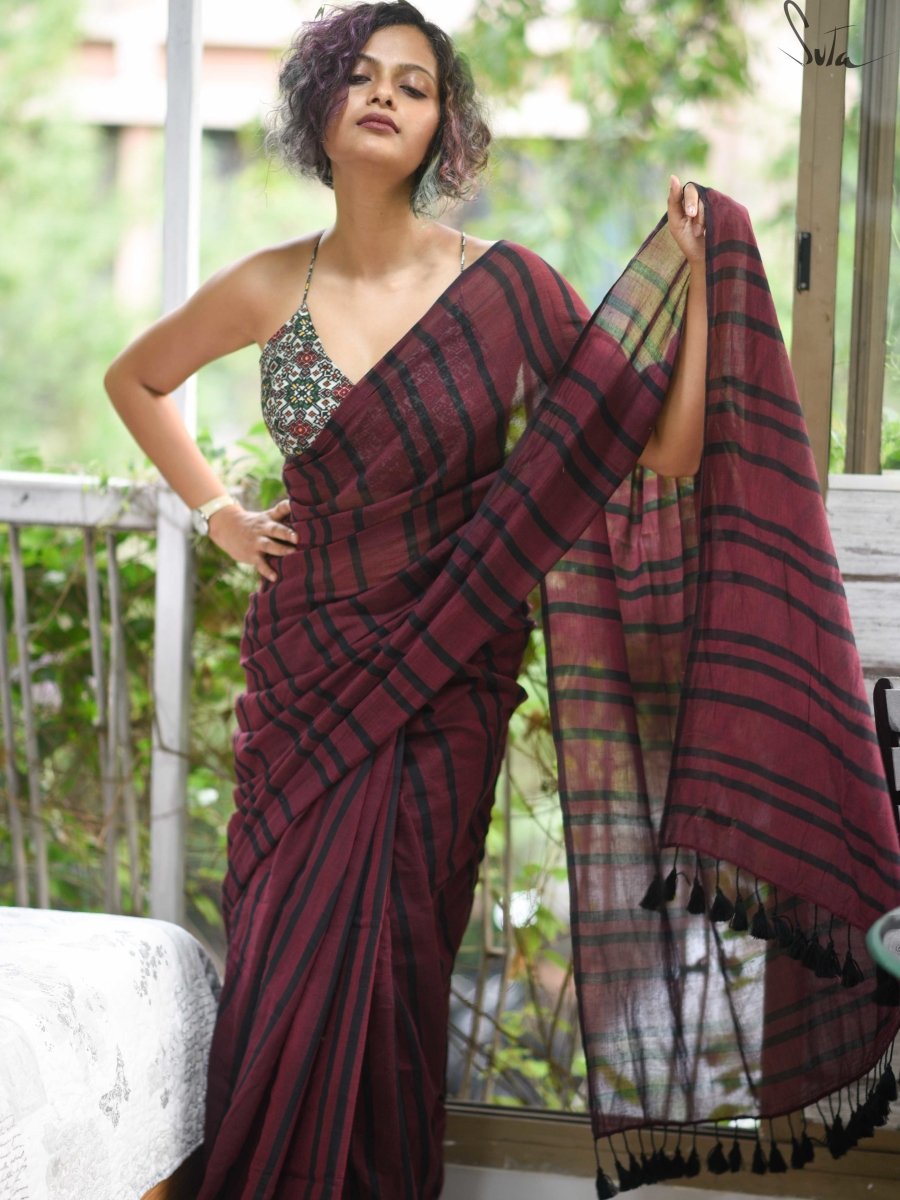 Meraki Maroon Lines - Suta Bombay
