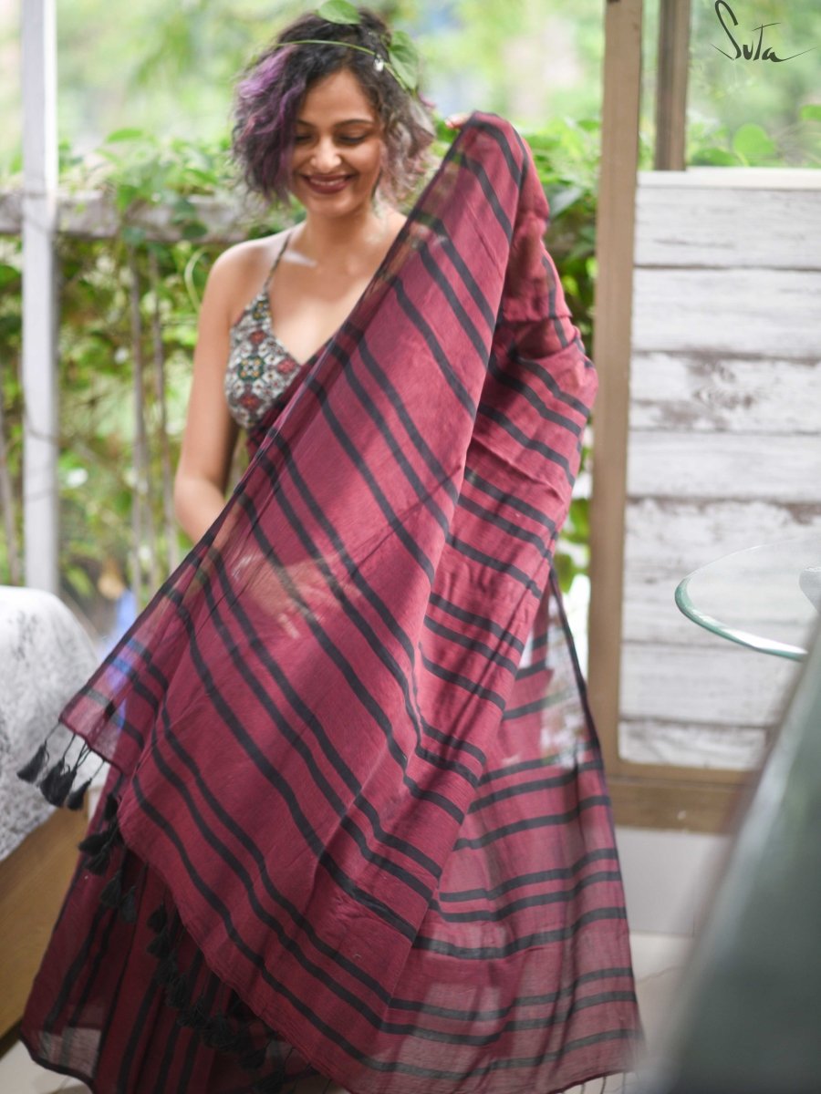 Meraki Maroon Lines - Suta Bombay
