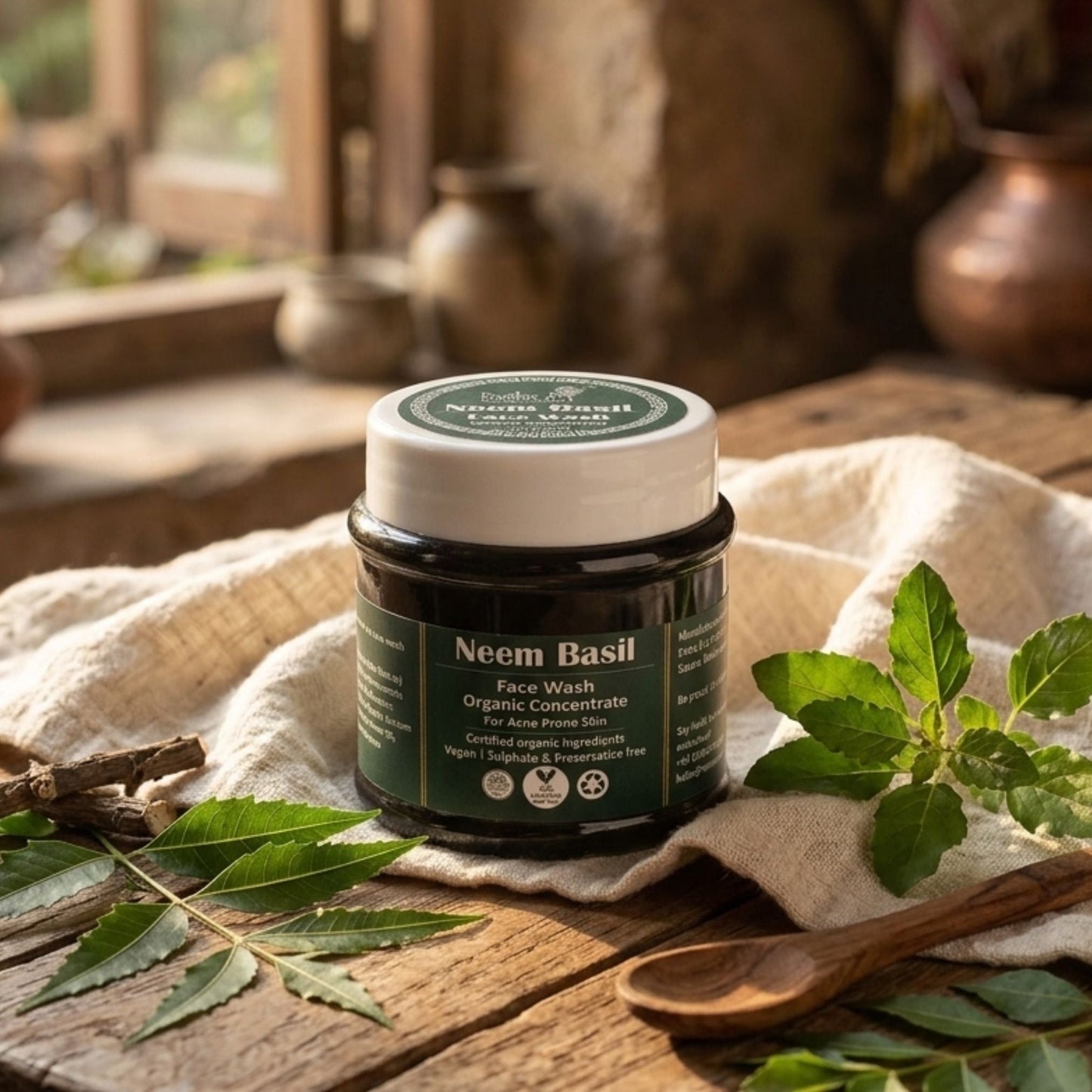 Organic Neem Basil Face Wash Concentrate (125gm)